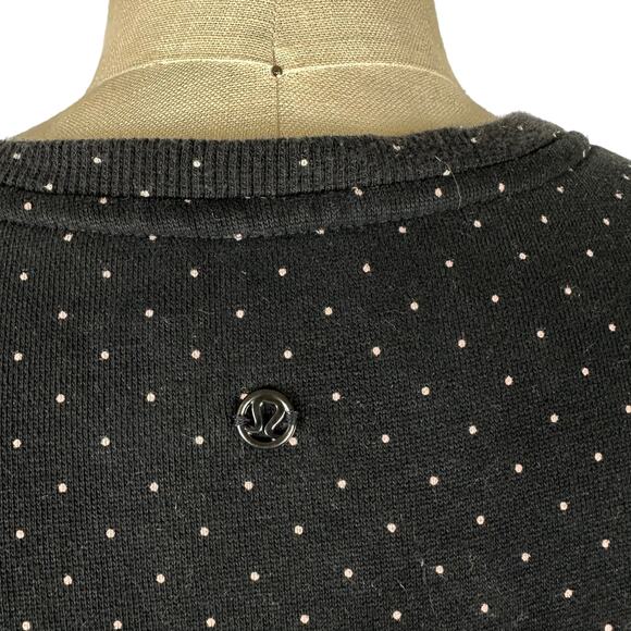 LULULEMON Keep Up Crew Black Polka Dot Pullover Sweatshirt Size 4 - Picture 4 of 5